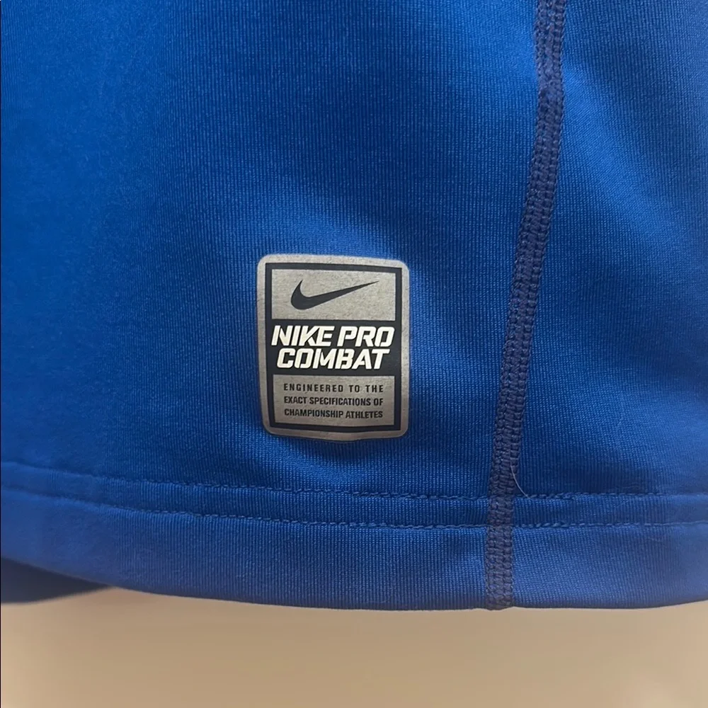 Men’s Nike Long Sleeve Athletic Performance Shirt - Blue - Picture 2 of 5